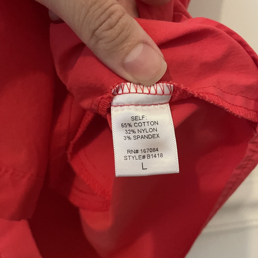 Tuckernuck Sleeveless Charlie Dress Shirt‎ Dress Red Coral Size L Collar Classic - Picture 9 of 10